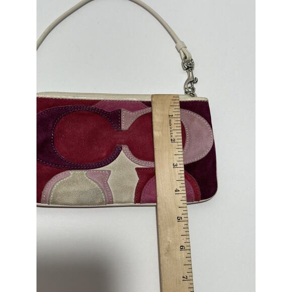 Coach Ltd Ed Op Art Multicolor Suede Leather Zipper Closure Wristlet Wallet - Picture 7 of 13